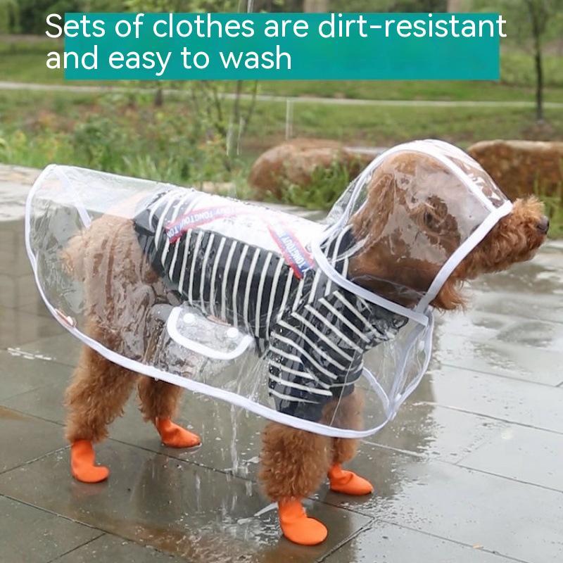 Dog Raincoat: Plastic Waterproof Jacket for Small to Medium Dogs - Accessories