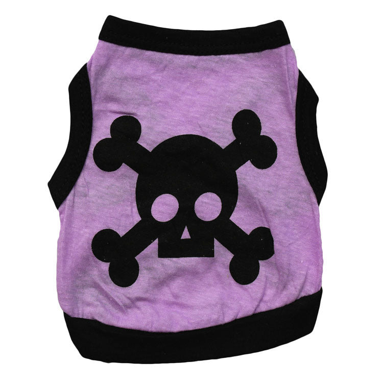 Skull And Bones Halloween Dog Costume| Stretchy Halloween Vest for Dogs Purple / L costumes
