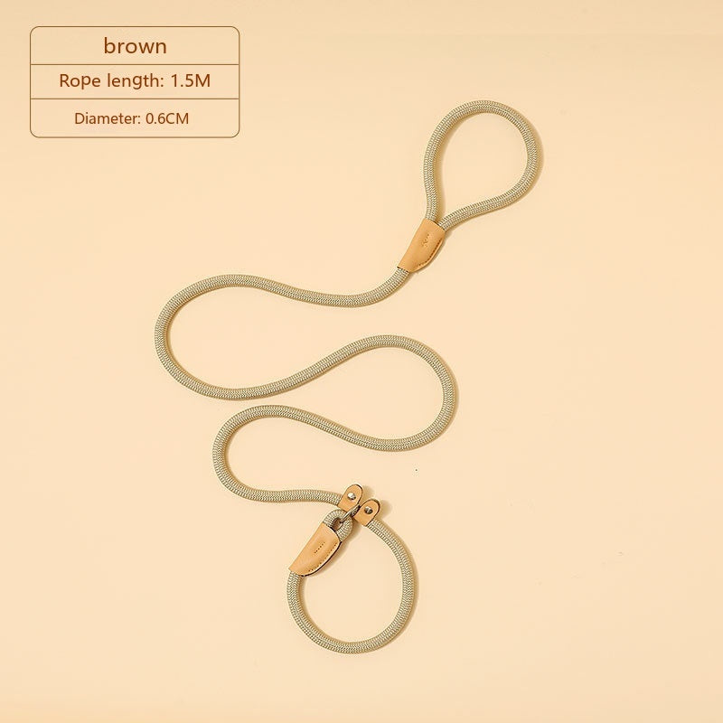 Vibrant Nylon Dog Leash | Durable Dog Lead with Multiple Colors - Brown / 1.5m×0.6cm - Dog Collars & Leashes