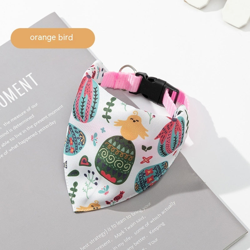 Dog Bandana and Saliva Towel Available in Different Patterns Orange Bird Saliva Towel / L Accessories