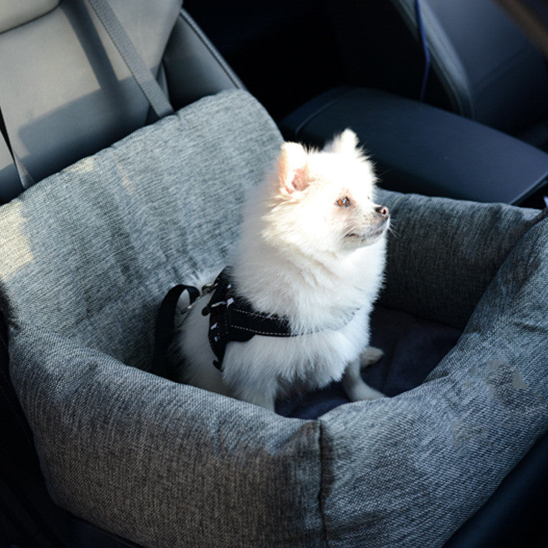 Removable Canvas Dog Travel Car Seat Pad | Durable Pet Bed & Kennel Cover - travel