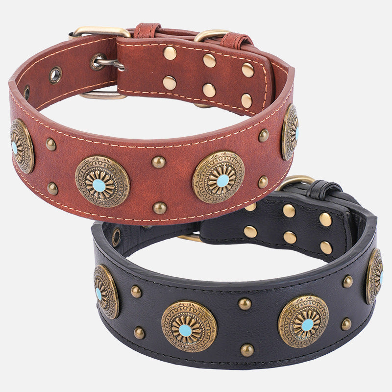Leather And Canvas Dog Collar | Eco Friendly Collar for Medium to Large Dogs collar