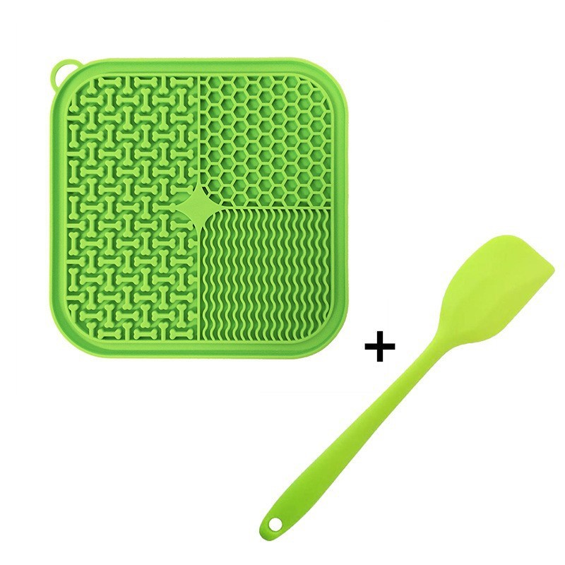 Slow Feeder Dog Licking Mat for Anxiety Relief For Dogs Green beds