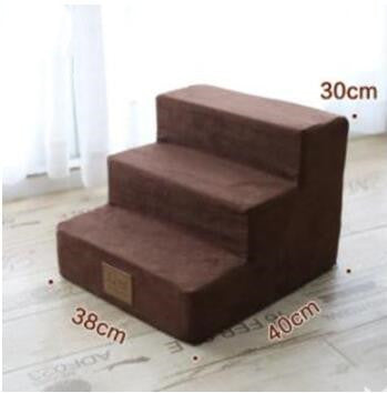 Stuffed Dog Stairs And Dog Ramp For Support | 3 Step Ladder for Small Dogs Coffee / 30cm home