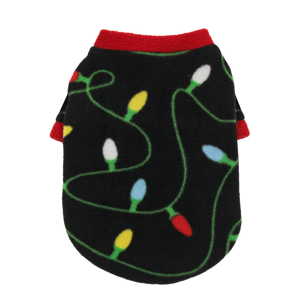Warm Fleece Christmas Dog Sweater Holiday Dog Apparel Christmas fruit / L christmas