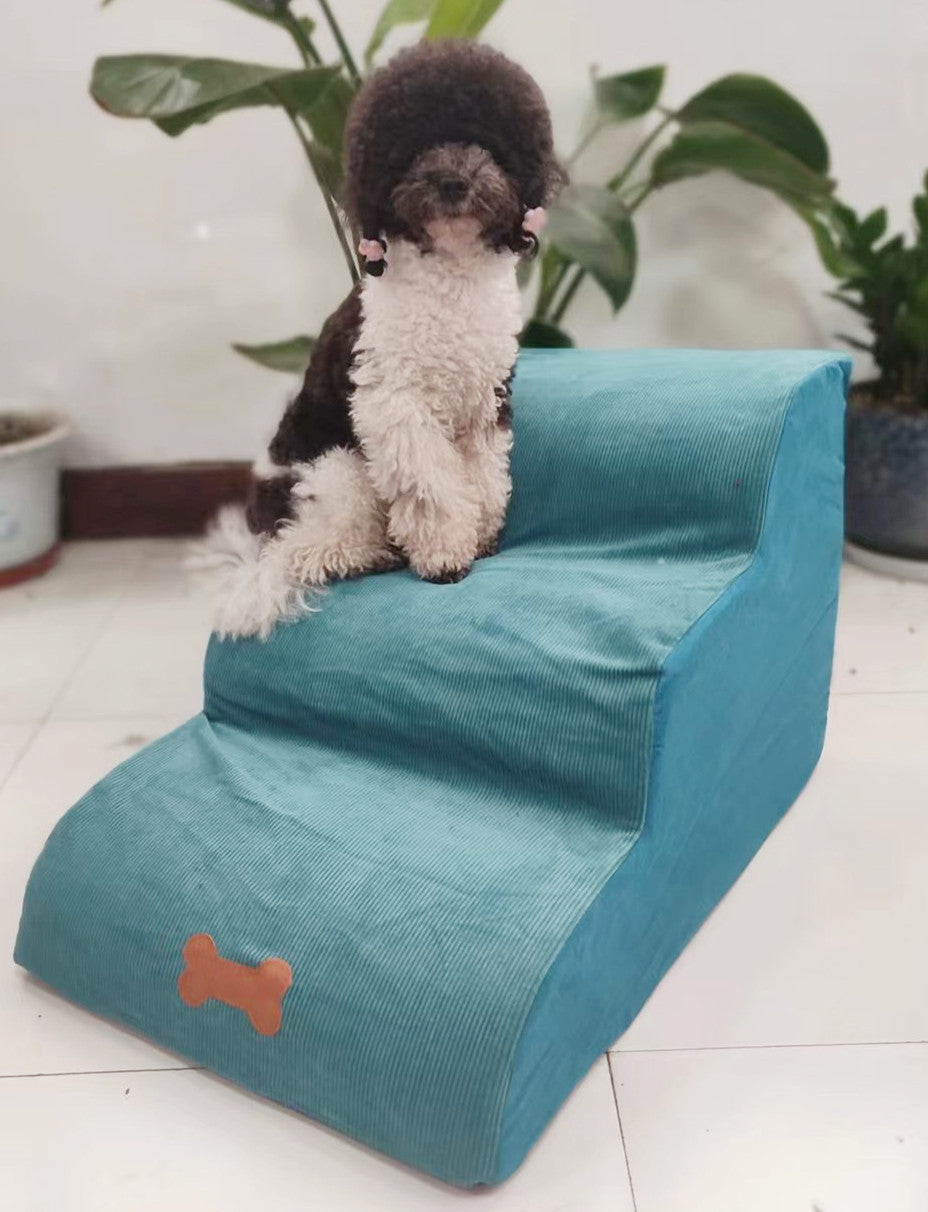 Removable And Washable Dog Dog Stairs | 3 Step Sponge Ladder home