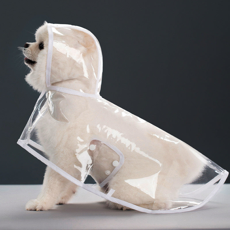 Transparent Dog Raincoat: EVA Waterproof Poncho For Dogs - White Edging / 2XL - Accessories