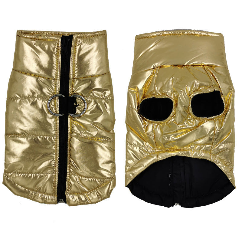 Waterproof Dog Puffer Coat And Vest | Warm Cotton Dog Coat - Bright gold / 4XL - coats