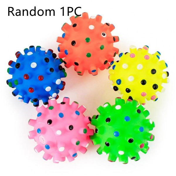 Interactive Squeaky Dog Toy Ball | Durable And Chew Resistant Vinyl Fetch Toy Random / 6.5cm dog training