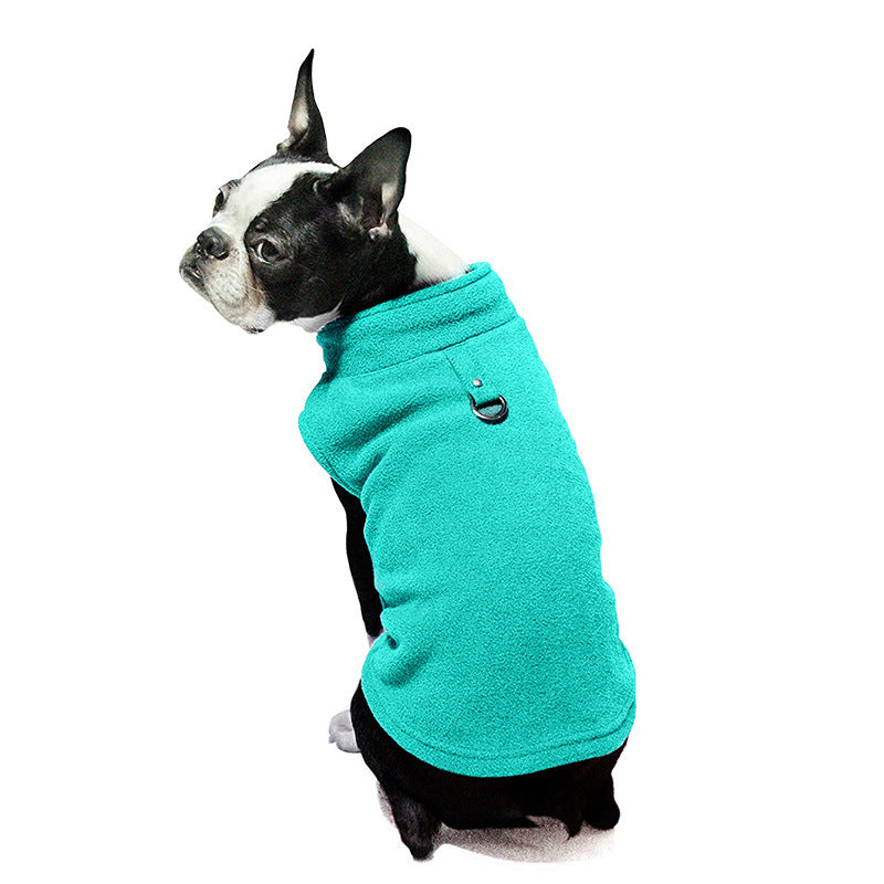 Dog Sweater: Red Fleece Sweater with Dog Print for Winter L / Mars Green Accessories
