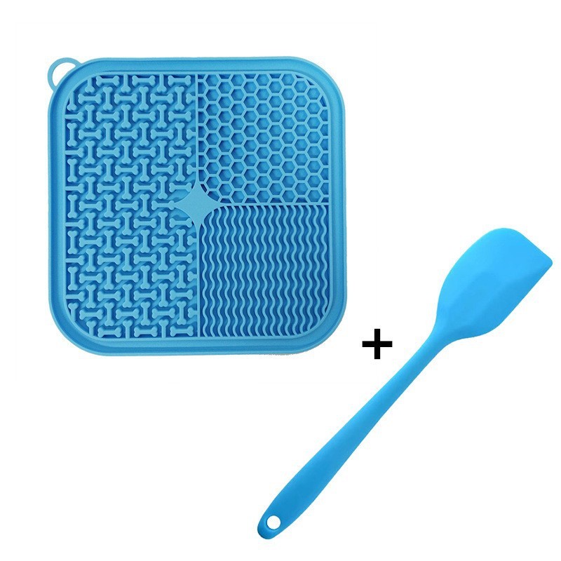 Slow Feeder Dog Licking Mat for Anxiety Relief For Dogs Blue beds