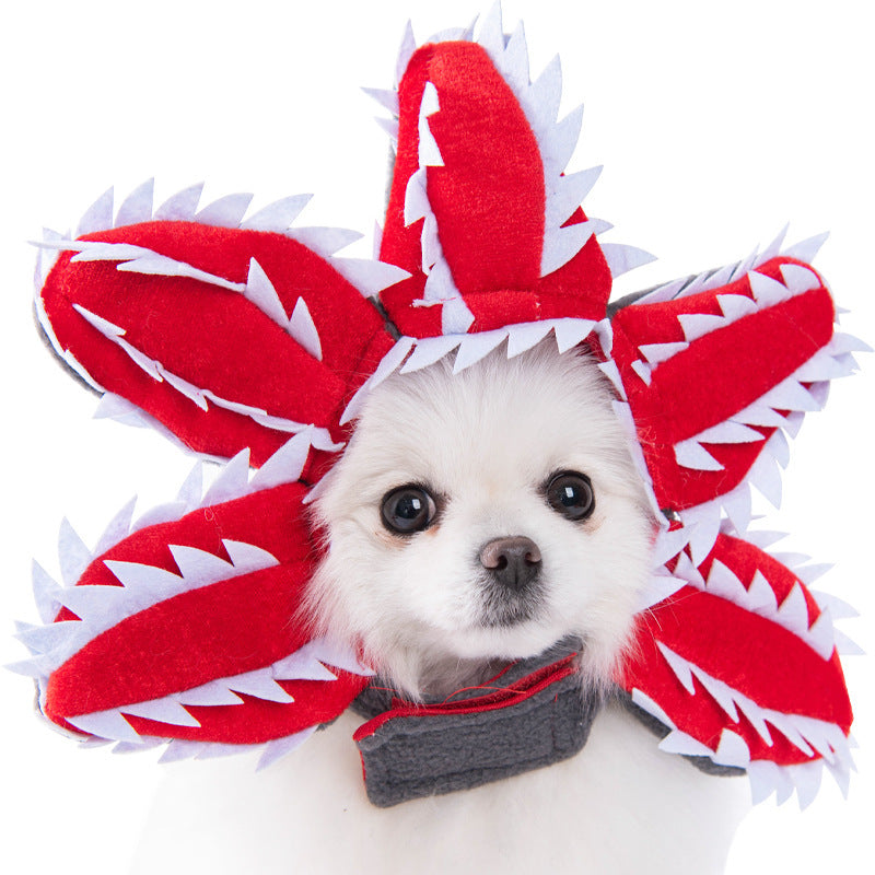 Halloween Funny Dog Clothes: Creative Dog Transformation Costume Cannibal Flower Head Cover / L Accessories