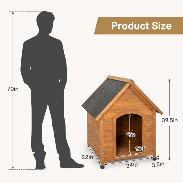 Durable Outdoor Wood Dog House | Waterproof Asphalt Roof Dog House Wood house