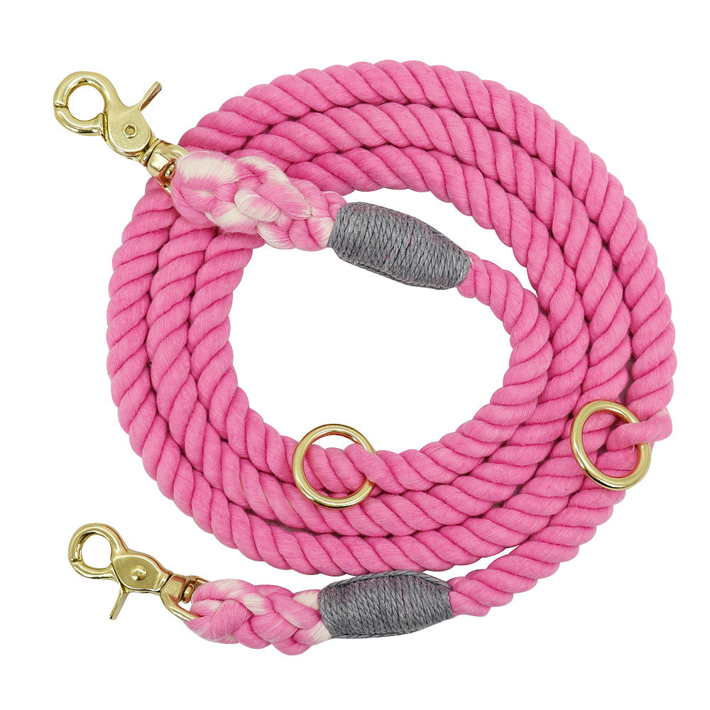 Nylon And Metal Chain Dog Leash | Leash for Large Dogs - Pink / 180X1.5cm - leash