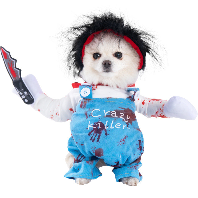 Halloween Funny Dog Clothes: Creative Dog Transformation Costume Bloody Doll / L Accessories