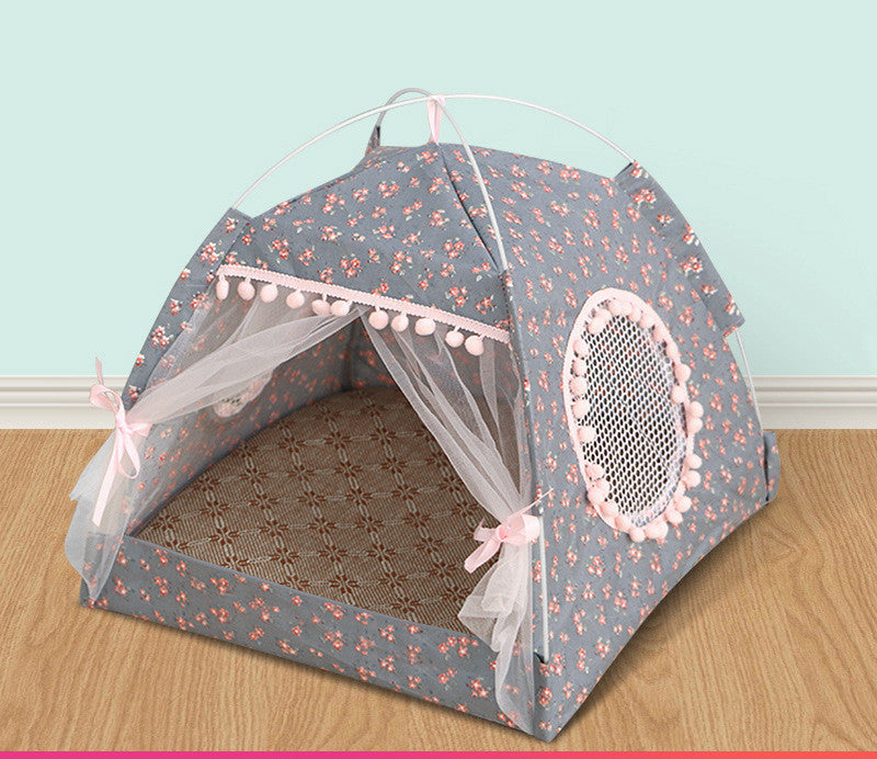 4 Season Dog Tent And Bed | Versatile Dog House with Removable Cushion Grey / L beds