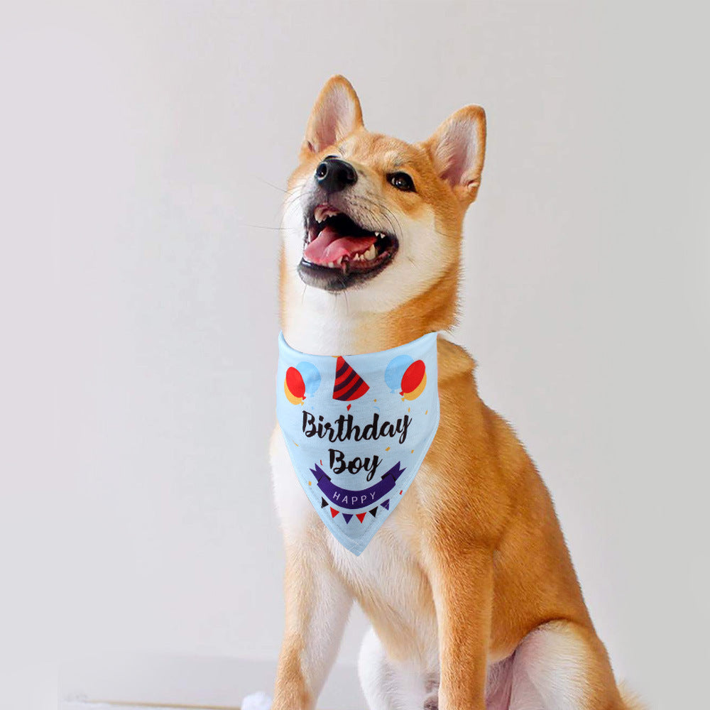 Creative Birthday Scarf for Dogs Big Dog Saliva Birthday Towel birthday