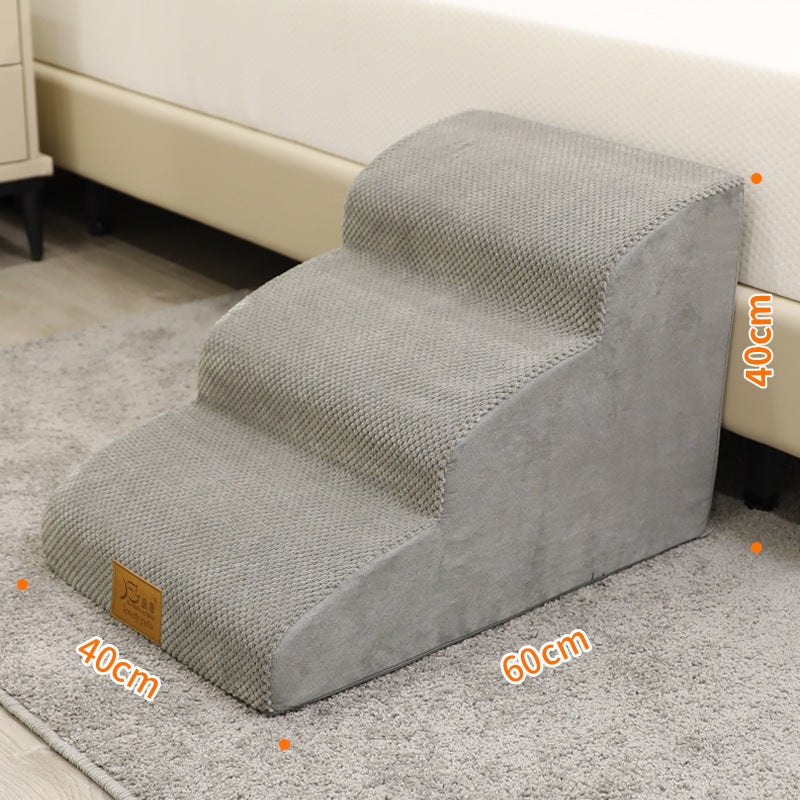 Adjustable Dog Stairs And Ramp | Washable 2 3 And 4 Layer Dog Ladder Gray / Second Floor 30cm High home