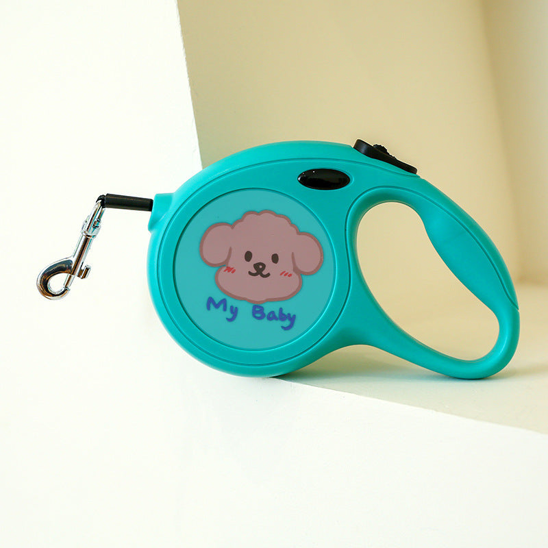 Cartoon Retractable Dog Leash 5m Long Dog Traction Belt Accessories