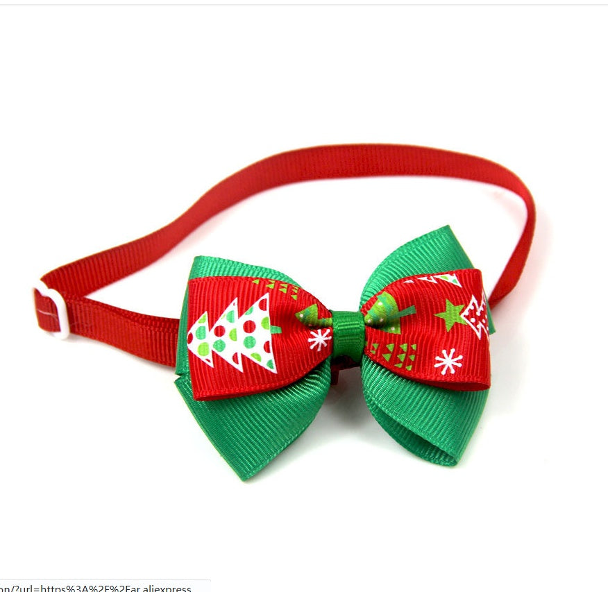 Bulk Christmas Dog Bow Ties | 50 Pack Cartoon Dog Accessories 6 Style bow