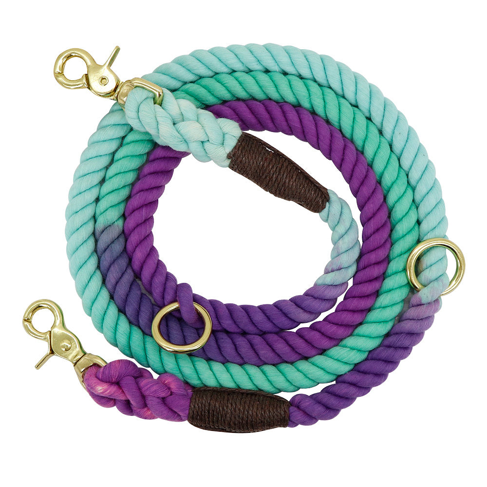 Nylon And Metal Chain Dog Leash | Leash for Large Dogs - Pink Green / 180X1.5cm - leash