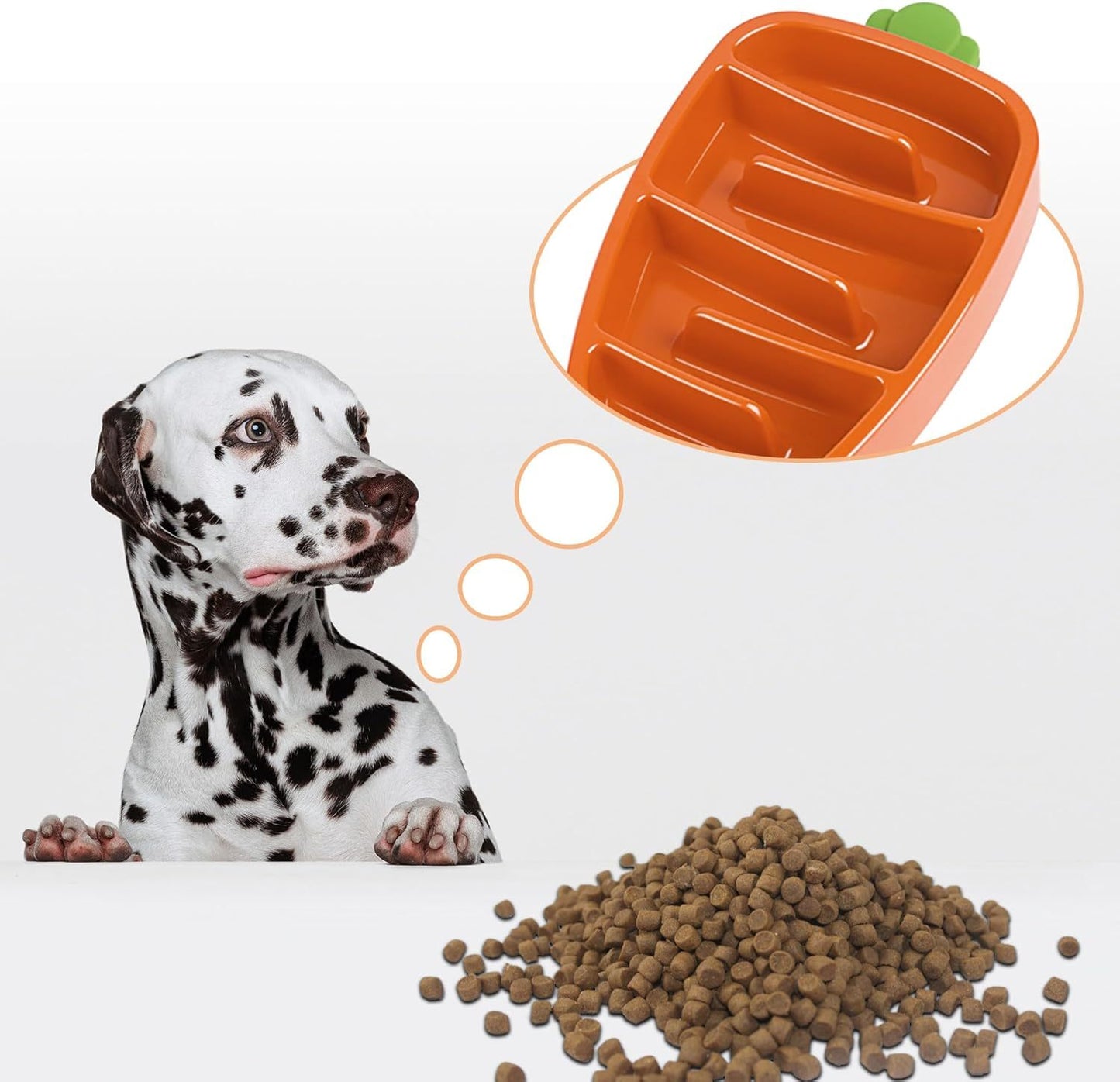Carrot Design Slow Feeder Dog Bowl | Non Slip Dog Dish for All Dogs home