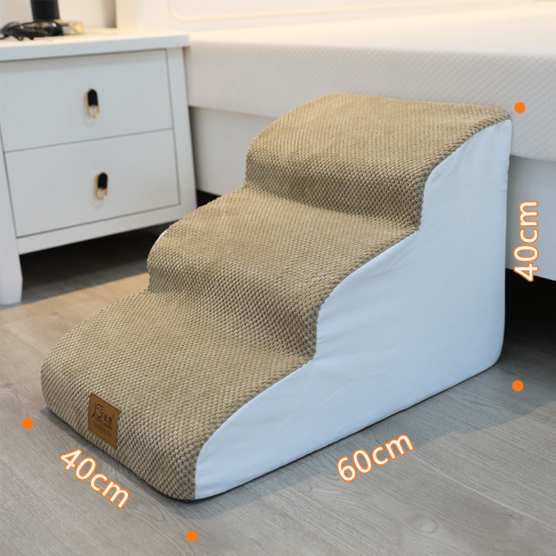 Adjustable Dog Stairs And Ramp | Washable 2 3 And 4 Layer Dog Ladder Gray / Second Floor 30cm High home