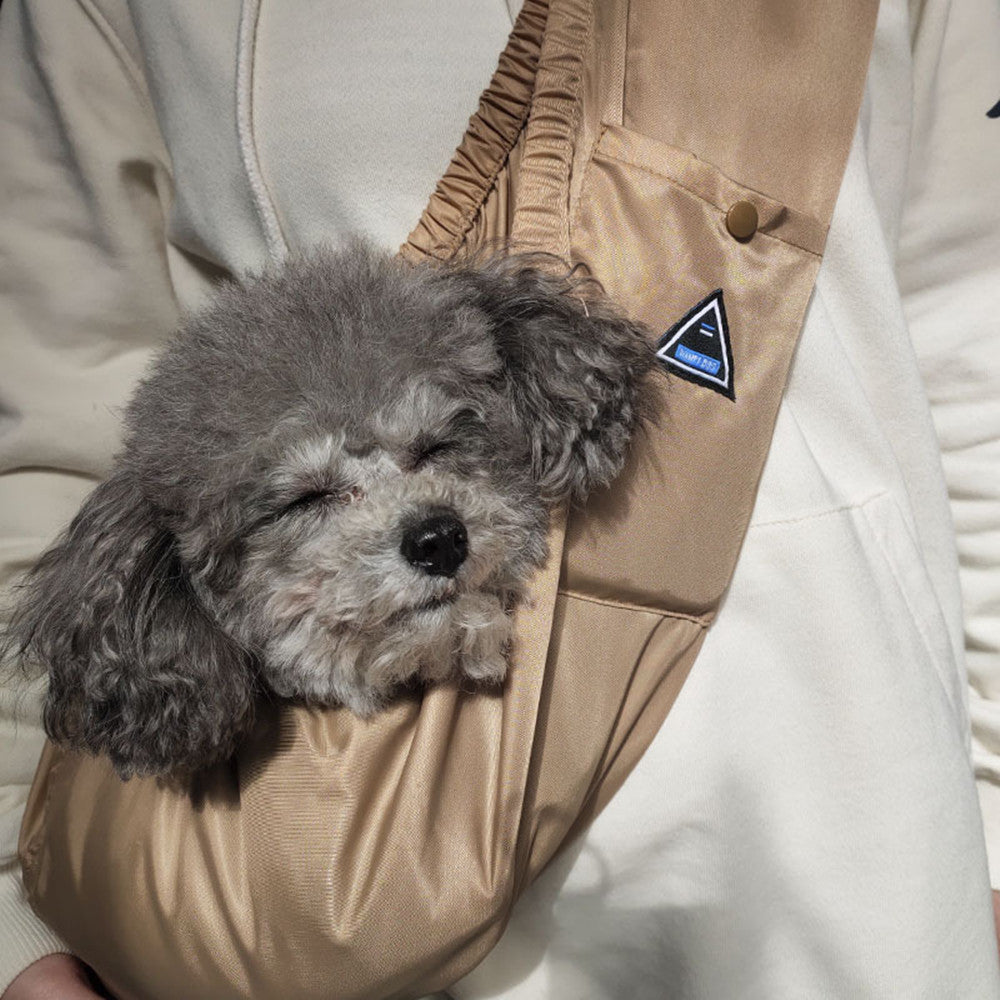 Breathable Dog Travel Sling Carrier | Double-Sided Twill Dog Backpack - travel