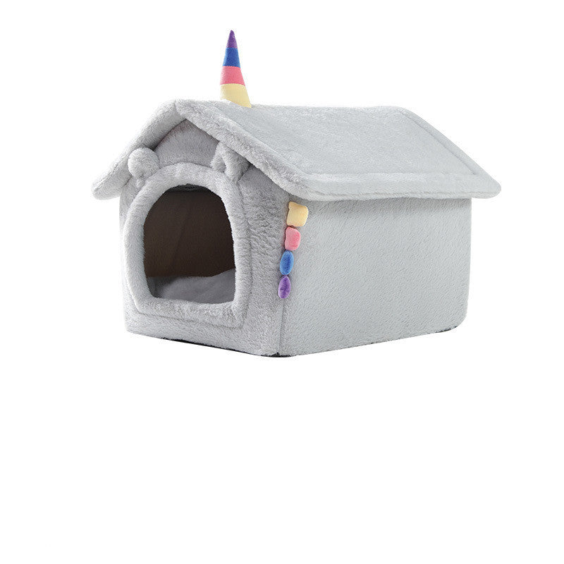 Plush Animal Themed Dog House | Cozy Dog House Unicorn / Large size house