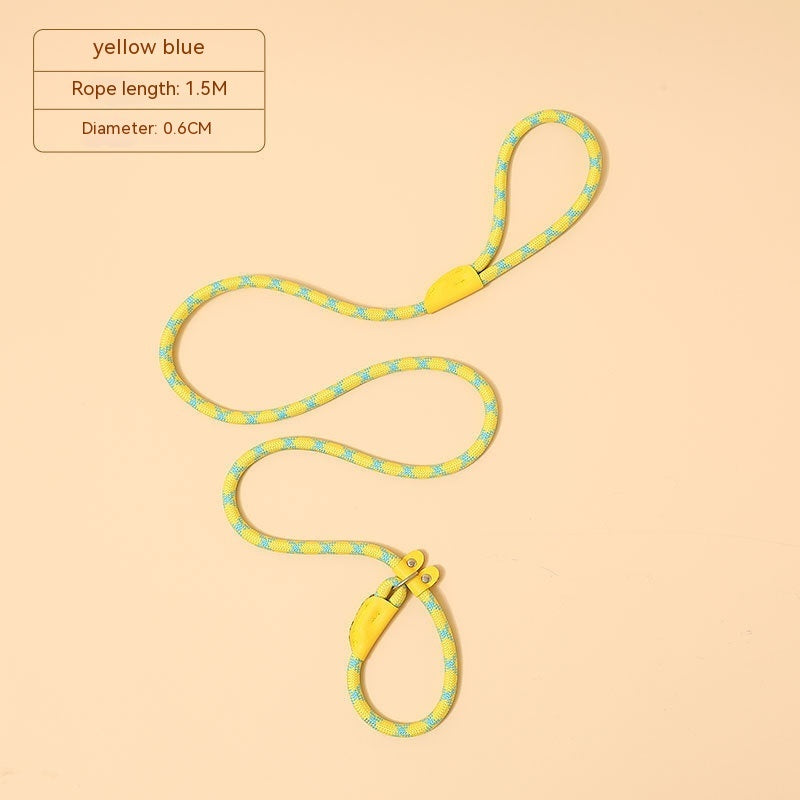 Vibrant Nylon Dog Leash | Durable Dog Lead with Multiple Colors - Yellow And Blue / 1.5m×0.6cm - Dog Collars & Leashes