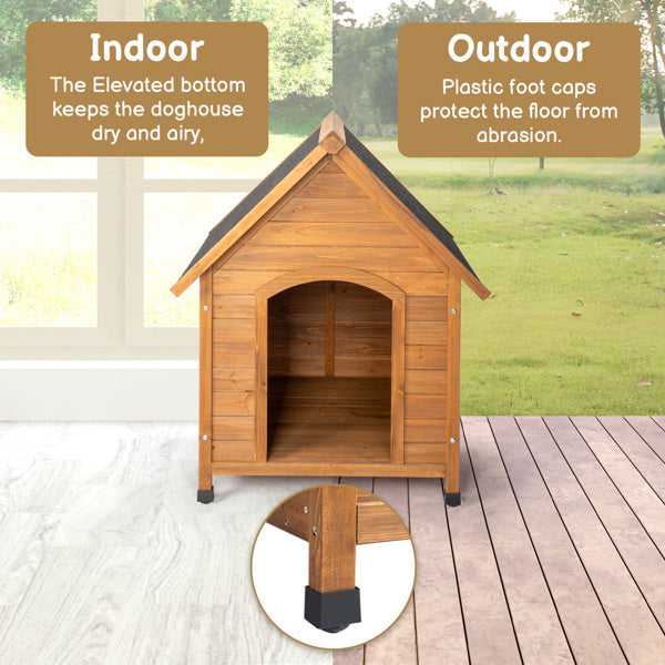 Durable Outdoor Wood Dog House | Waterproof Asphalt Roof Dog House Wood house