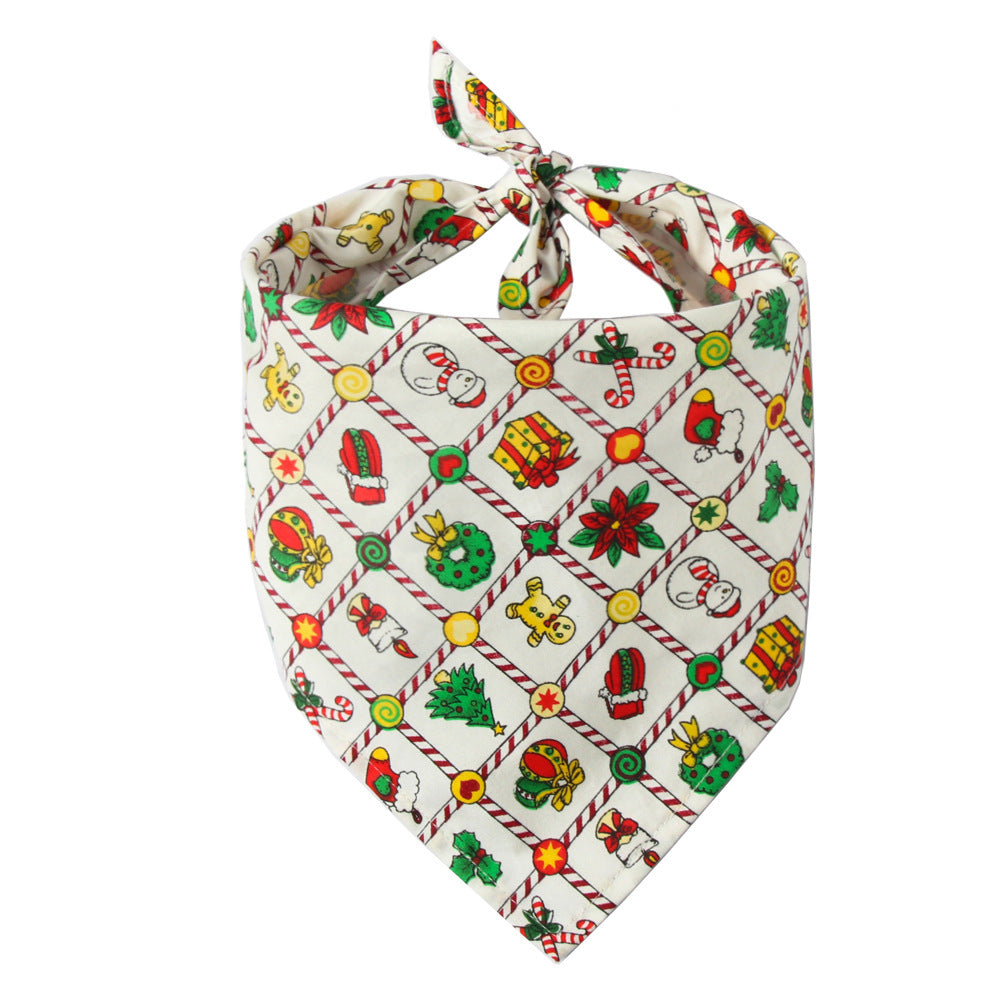 Dog Saliva Towel: Cotton Christmas Dog Bib Bandana And Scarf Christmas Gifts / One size Accessories