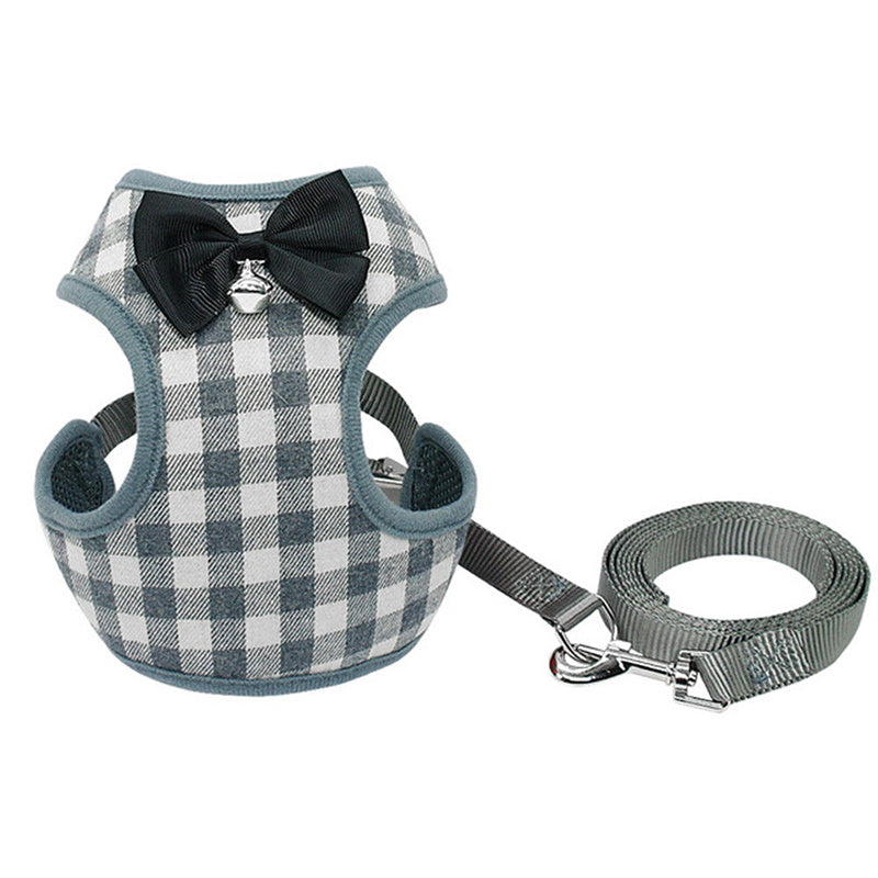 Adjustable Dog Harness And Leash Set: Comfortable Dog Vest With Chest Strap - Gray / L - Accessories