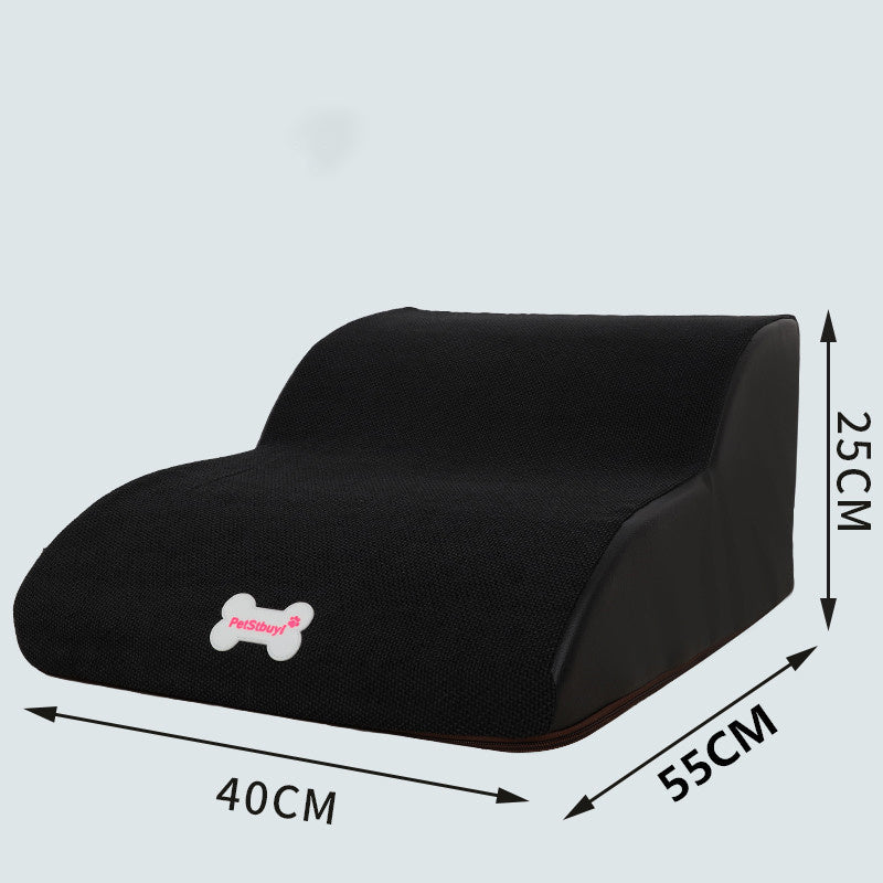 Soft Dog Steps And Ramp | Customizable 2 3 And 4 Layer Dog Ladder Double black / Figure home