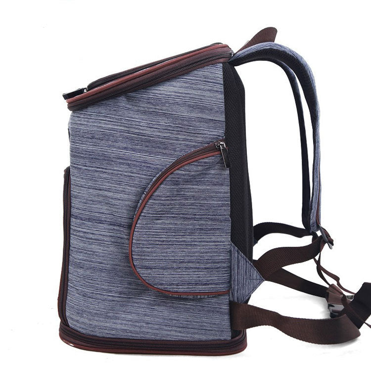 Dog Backpack Carrier For Travelling | Hands-Free Travel Bag for Small Size Dogs - Blue - Dog Travel Essential