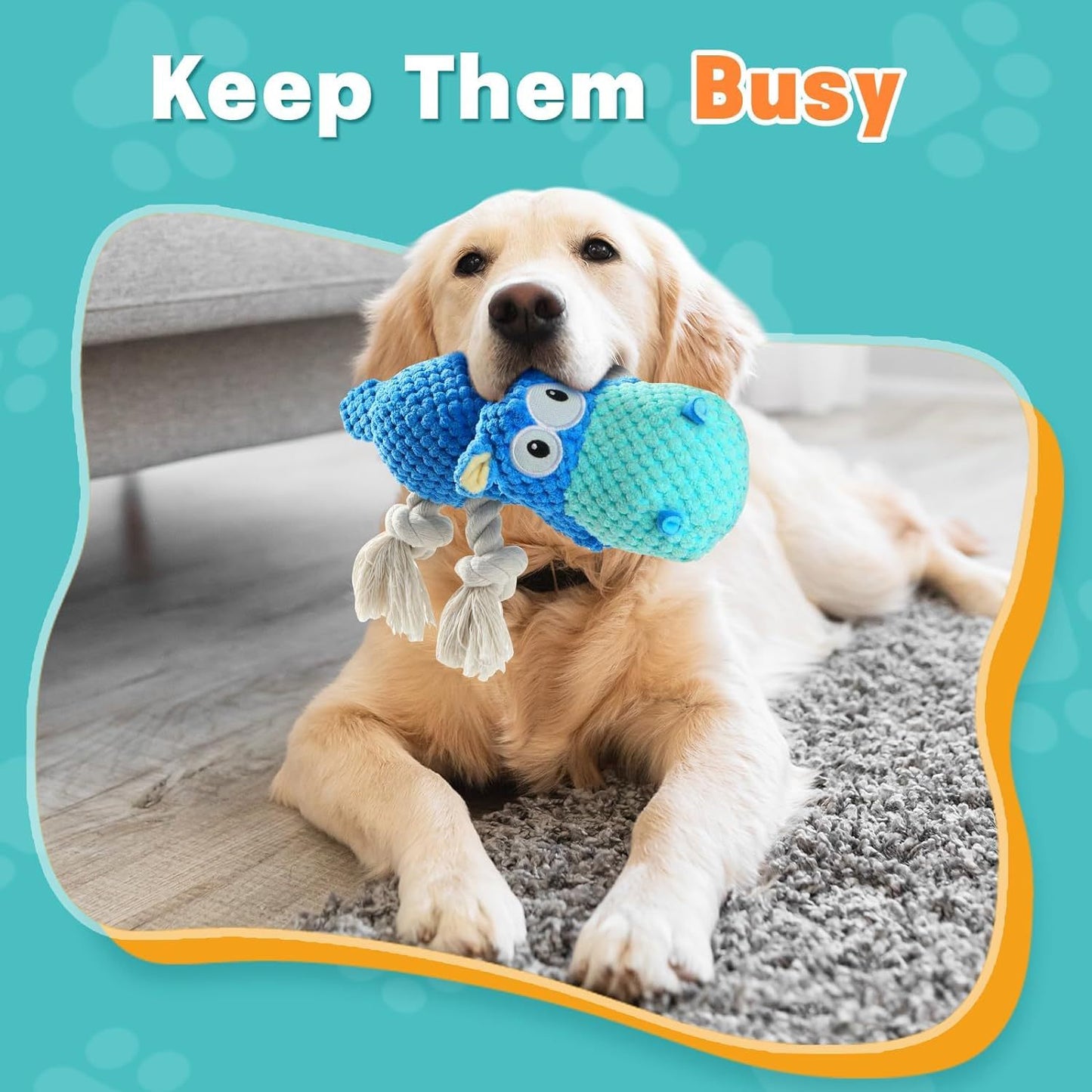 Tough Squeaky Hippo Dog Toy | Durable Chew Toy for Large Dogs toys