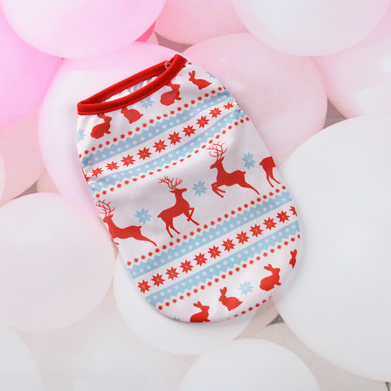 Christmas Dog Clothes Cartoon Pet Vest White / L christmas