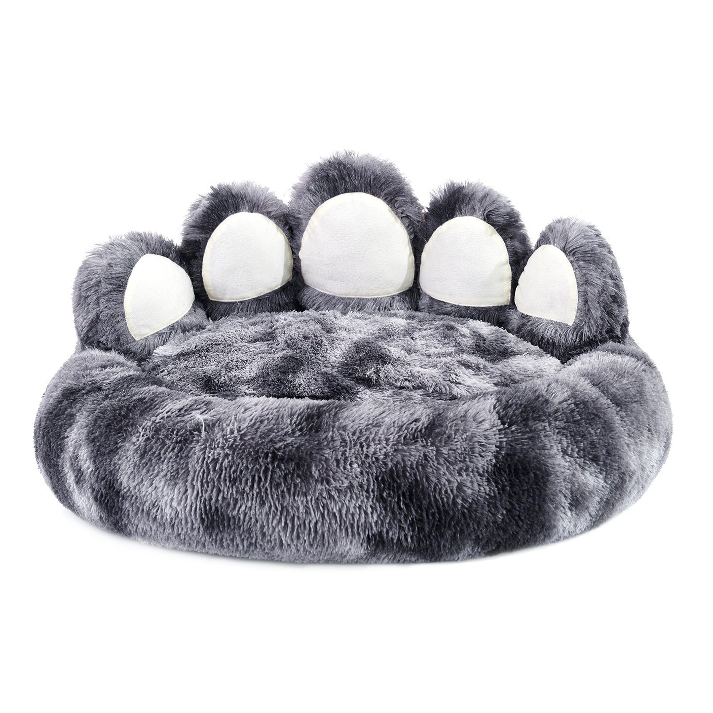 Cute Bear Paw Plush Dog Bed | Cozy And Calming Mat for Small/Medium Dogs Tiedye dark gray / 22inch beds