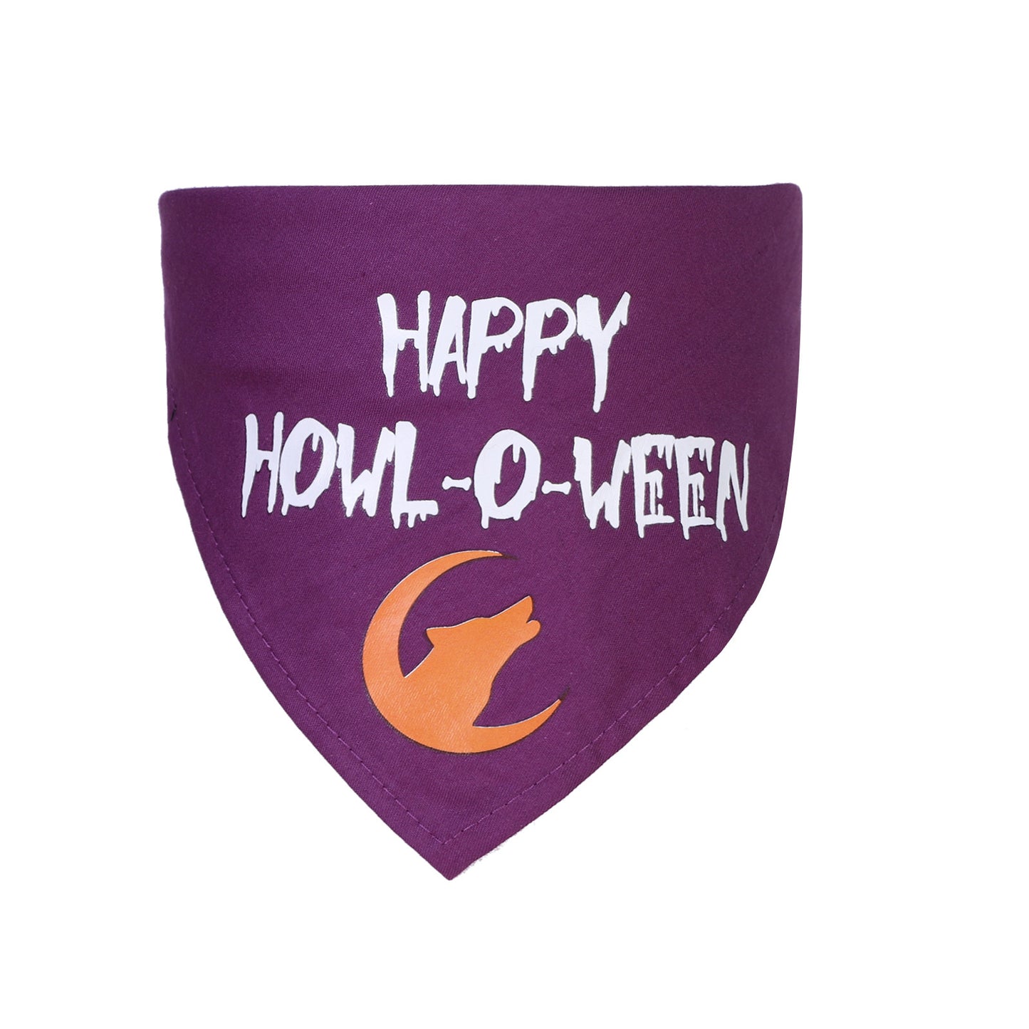 Large Dog Triangle Scarf: Halloween Ghost Festival Dog Bandana Purple happy Accessories