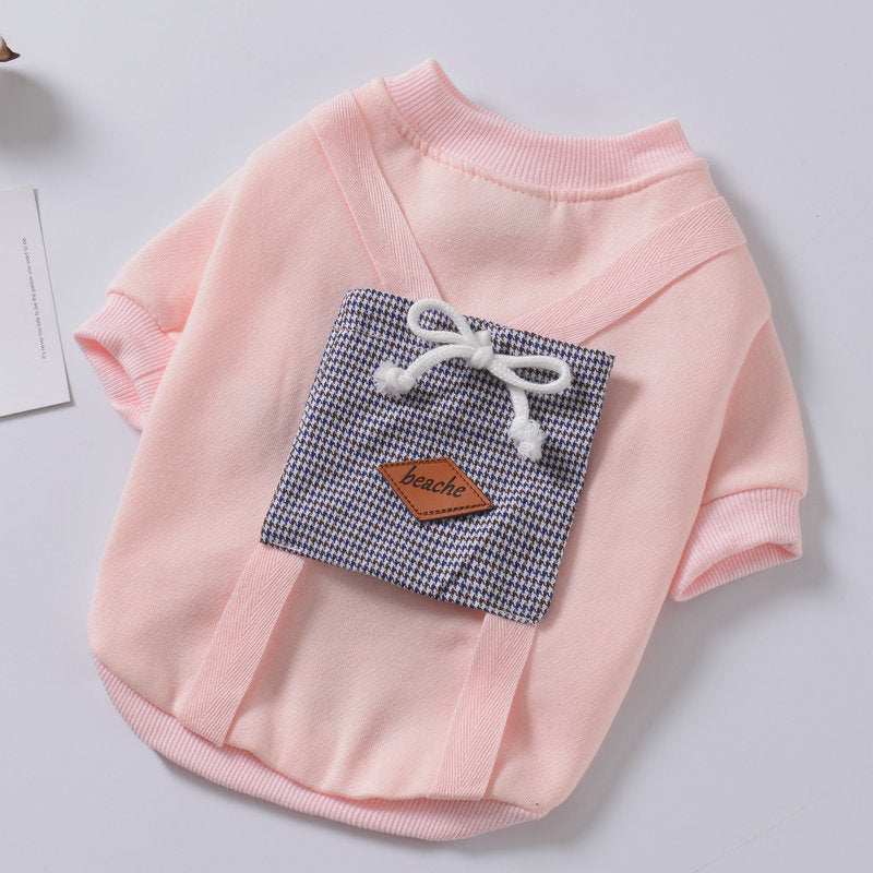 Padded Dog Sweater Coat | Casual Dog Sweater with Bag Pink / L Accessories