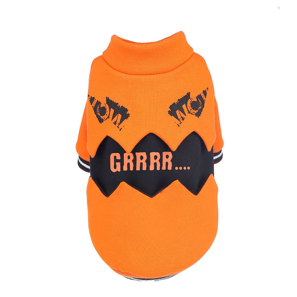 Puppy Dog Clothes: Halloween Pumpkin Costume Sweater for Dogs Orange / L Accessories