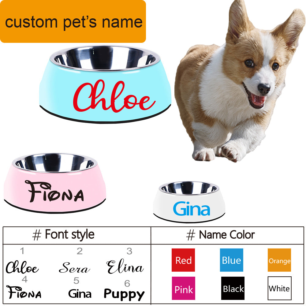 Classic Stainless Steel And Melamine Dog Bowl | Multi Color Dog Dishes for All Sizes food