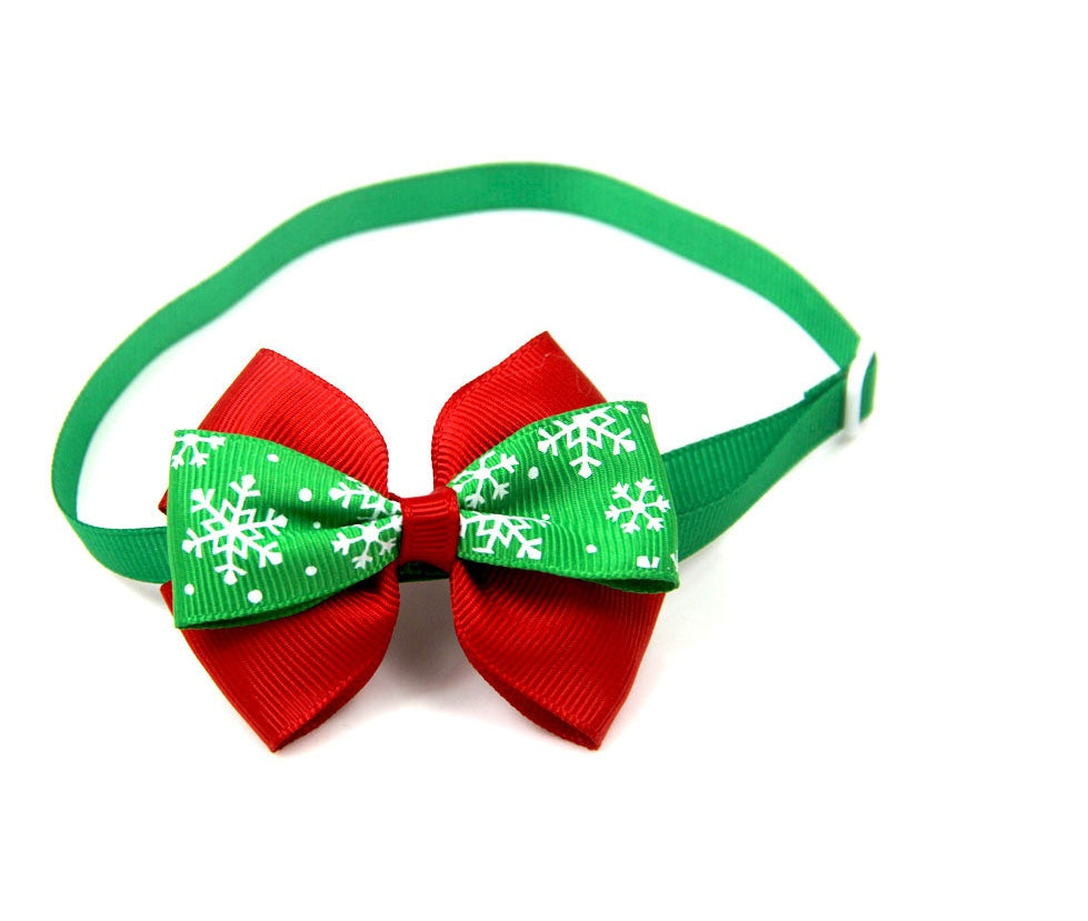Bulk Christmas Dog Bow Ties | 50 Pack Cartoon Dog Accessories 2 Style bow