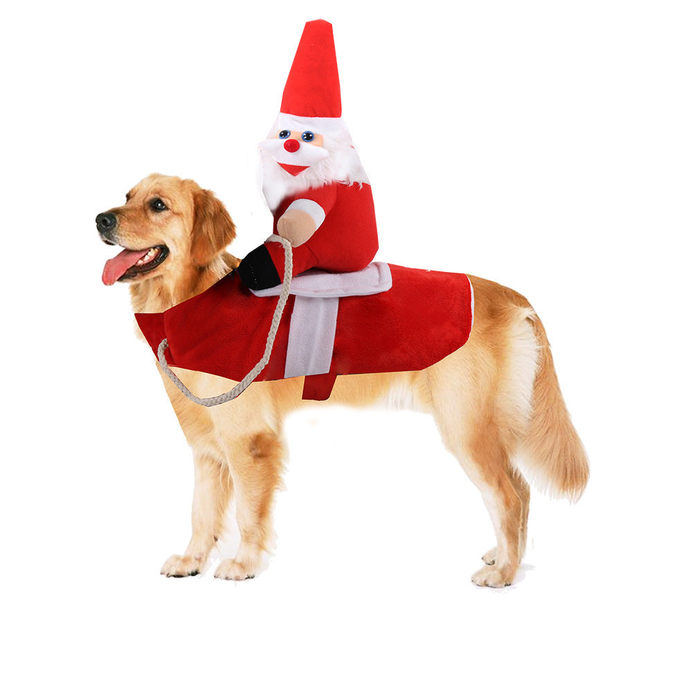 Funny Horse Riding Dog Costume | Novelty Dog Outfit for Parties Christmas And Halloweend Big dog / L beds