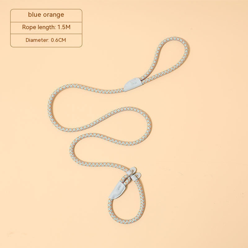 Vibrant Nylon Dog Leash | Durable Dog Lead with Multiple Colors - Blue Orange / 1.5m×0.6cm - Dog Collars & Leashes