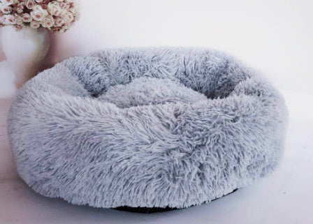 Calming Donut Dog Bed | Washable Plush Dog Cushion for Anxiety Relief Light Grey / 15.7X7.9inch beds