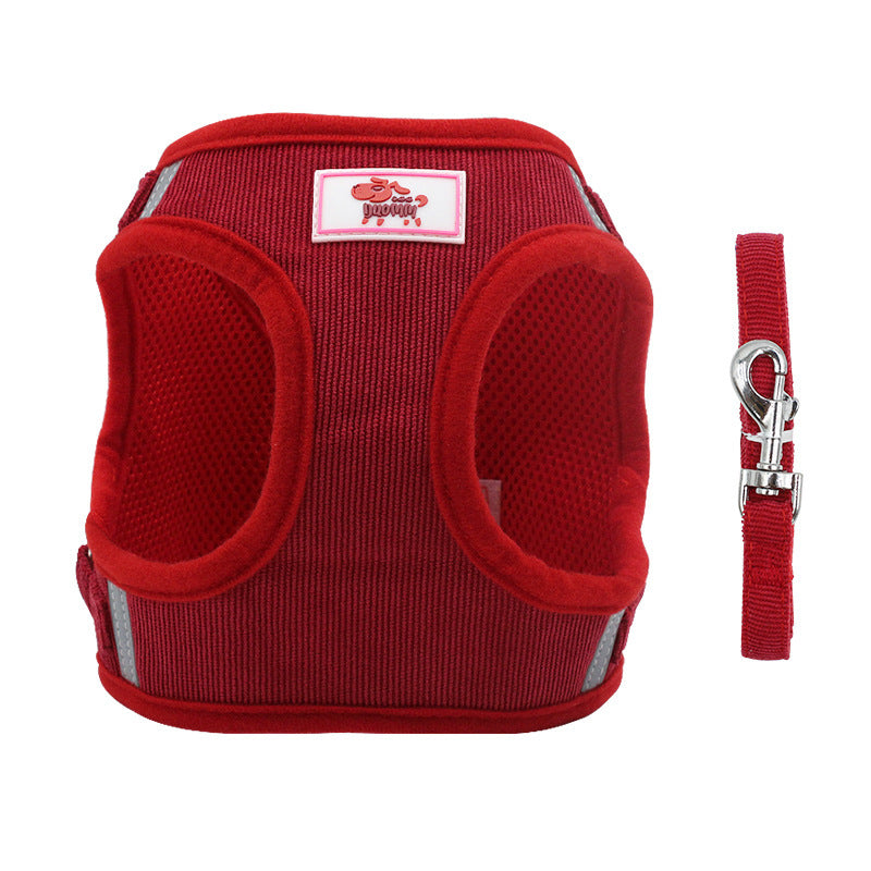 Reflective Dog Vest Harness And Leash Set | High-Visibility Dog Vest - Red / L - coats