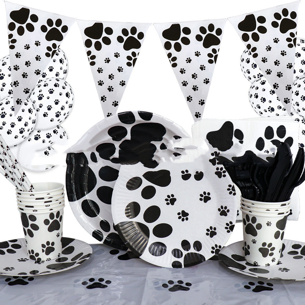 Birthday Party Decoration Dog Paw Tableware Set For Dog’s Birthdays birthday
