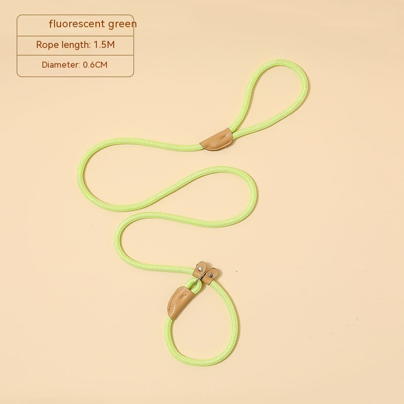 Vibrant Nylon Dog Leash | Durable Dog Lead with Multiple Colors - Fluorescent Green / 1.5m×0.6cm - Dog Collars & Leashes