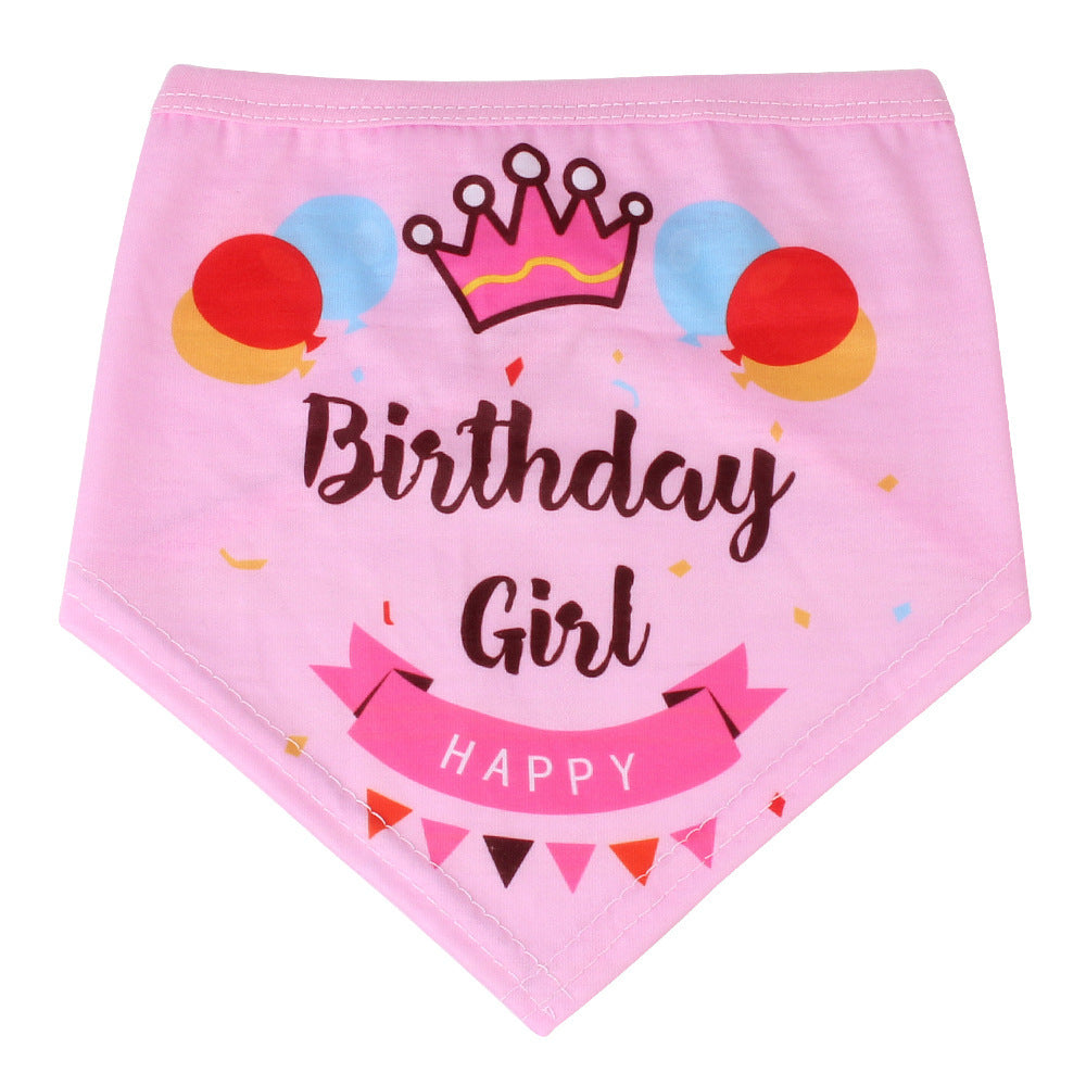 Creative Birthday Scarf for Dogs Big Dog Saliva Birthday Towel Pink birthday
